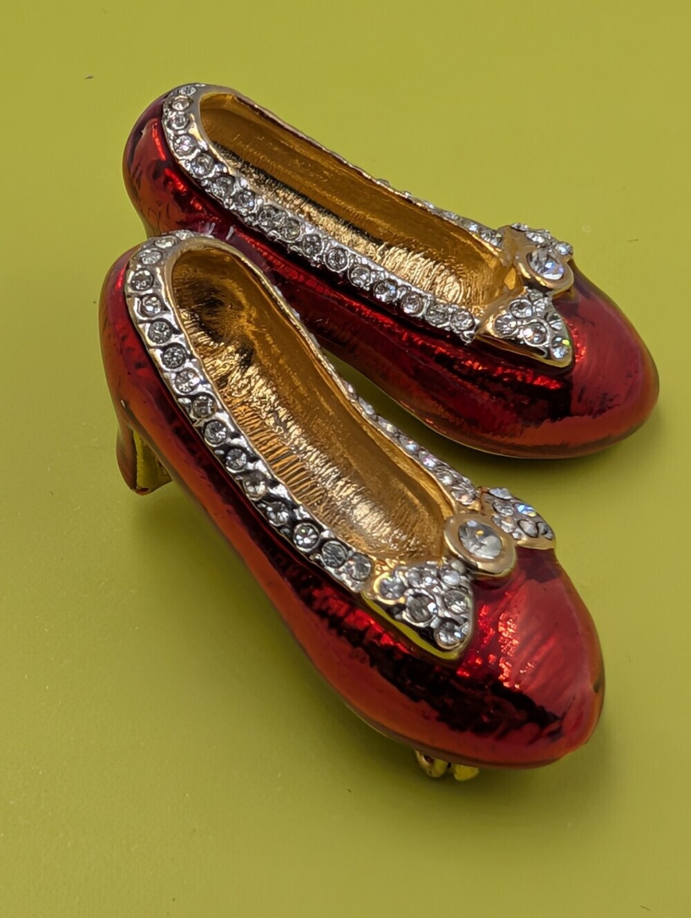 Ruby Slipper Dreams Vintage Shoe Brooch - Sparkling Crystal Accent Whimsical C37